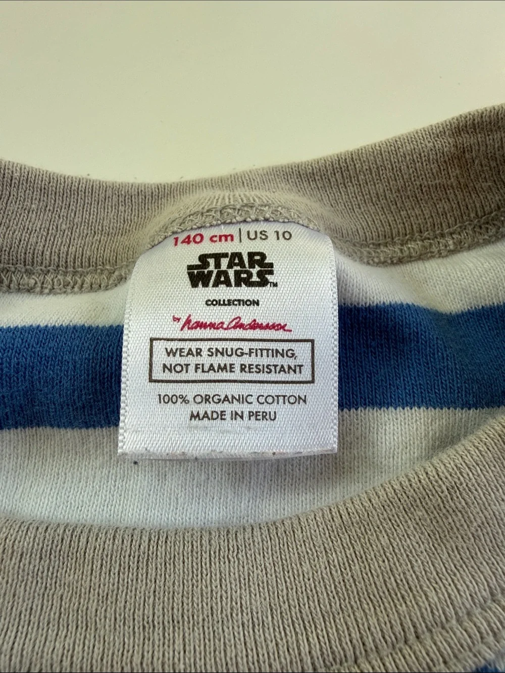 Hanna Andersson Blue and White Striped R2-D2 Kids Pajama Set